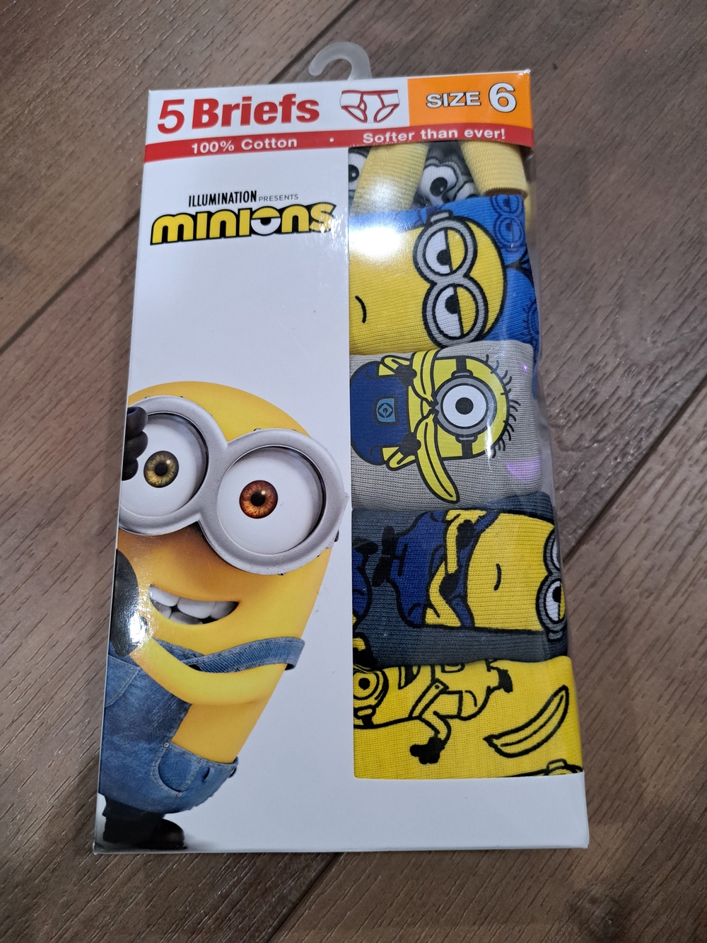 Minions 5 Pk Boys Briefs Underwear Size 6 Kids 100% Cotton Ultrasoft